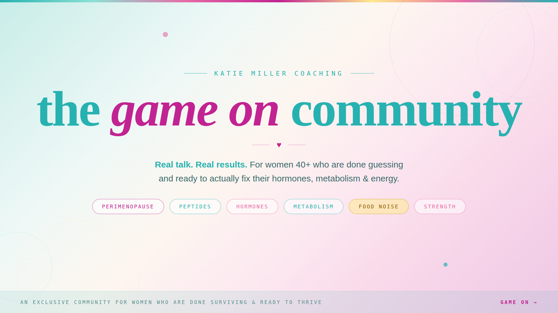 The Game On Community — Katie Miller Coaching